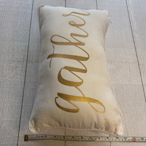 Gather Pillow White and Gold - Picture 4 of 6